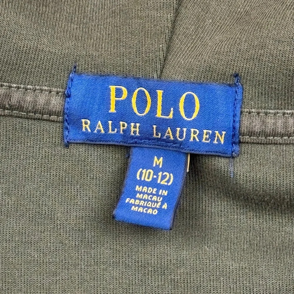 Polo Ralph Lauren Hoodie Kids Medium 10-12‎ Olive Green Full Zip Sweatshirt Pony